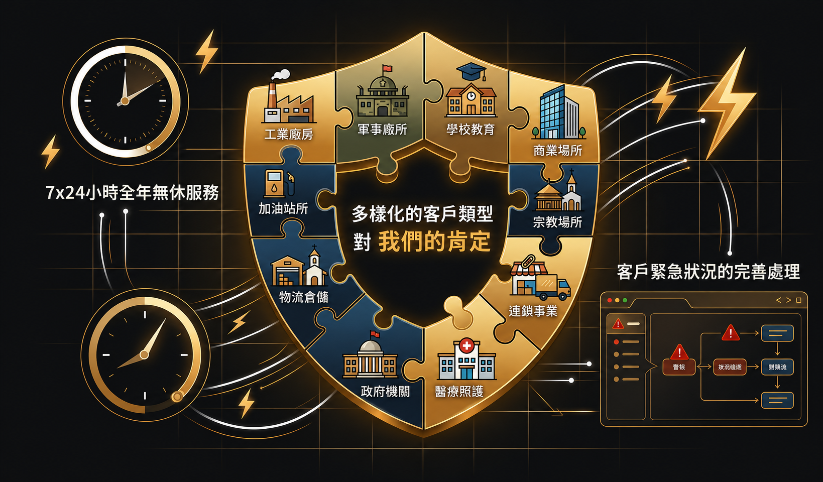 多樣化的客戶類型 — 對我們的肯定