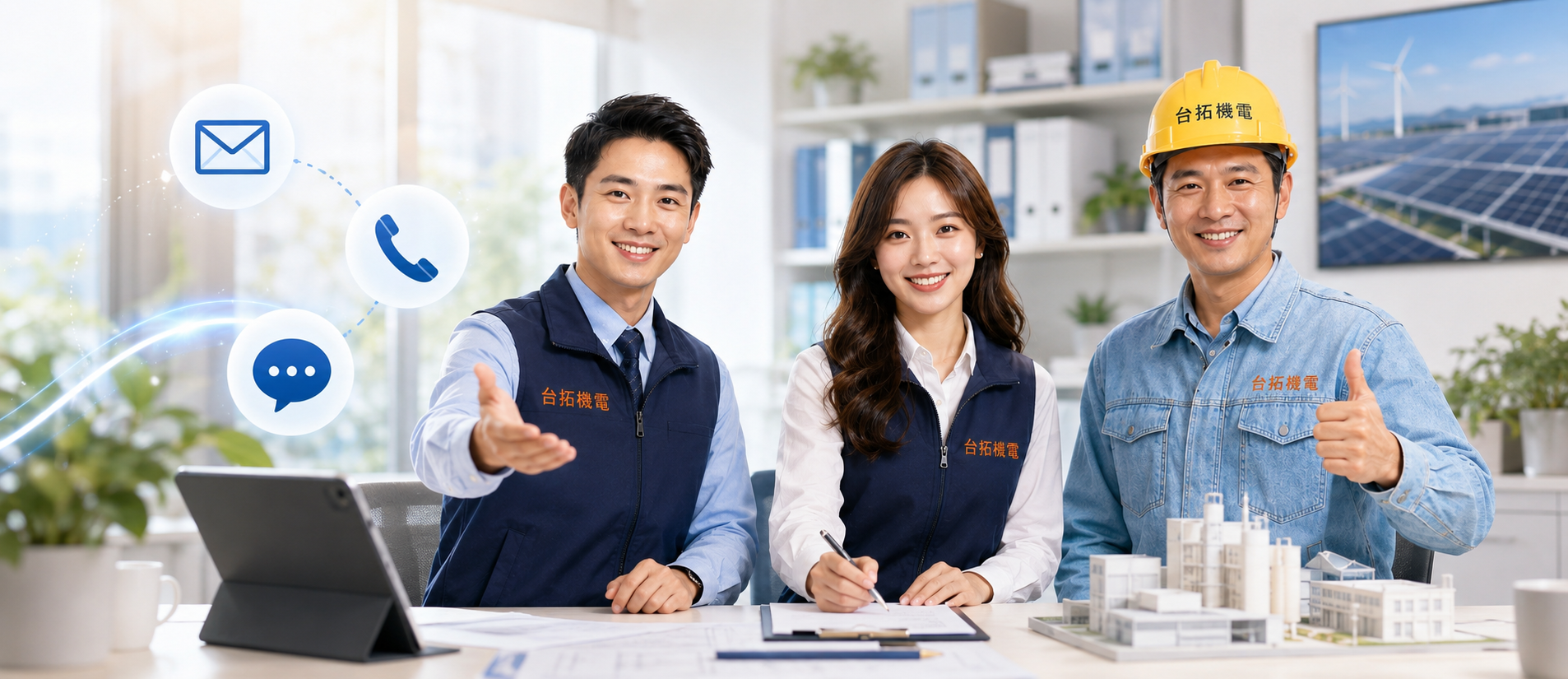 歡迎透過 電話、電子郵件、Line、台拓網站的線上聯絡表單 與我們聯絡。